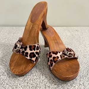 Bandolino Leopard Vtg Style Cha-Cha Heels, Pony Hair, Buckle, Pin-Up, RAB, VLV